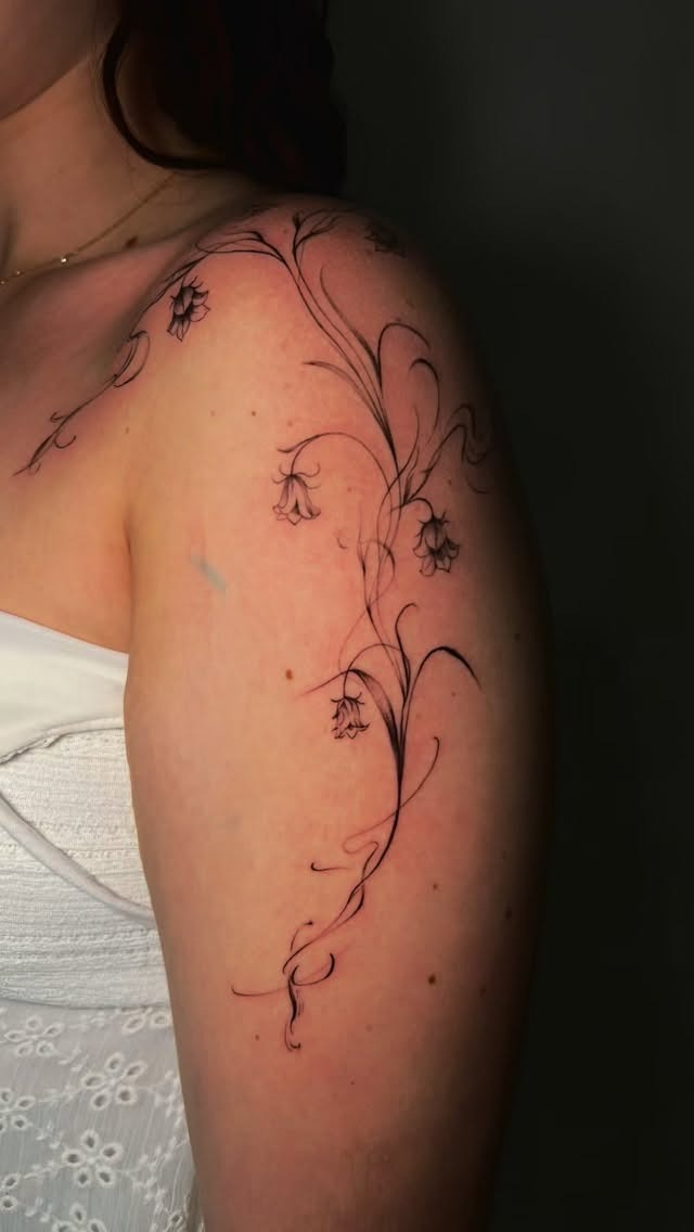 Finished tattoo detail showing clean linework and shading